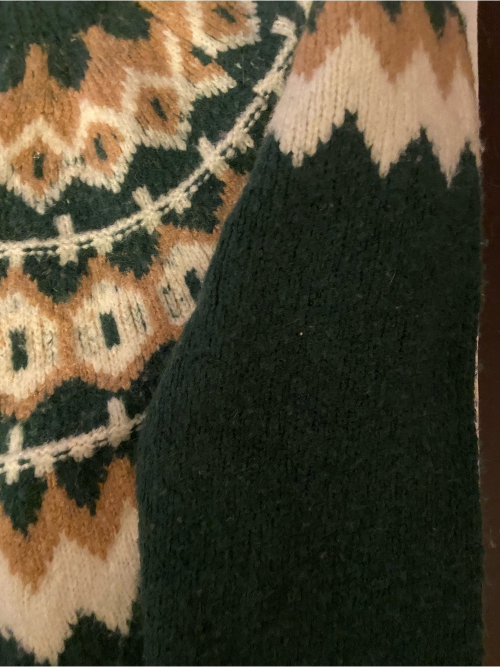 Favorite Daughter "The Snowed In Cardigan" in Green Fair Isle, Size Medium - Picture 8 of 13